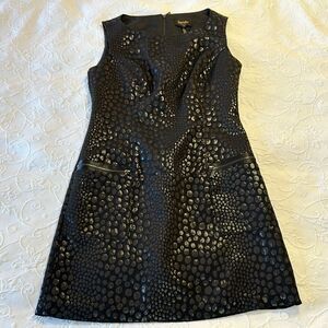 Laundry‎ by Shelli Segal Black Animal Print Sleeveless Shift Dress Size 2